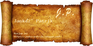 Jaskó Patrik névjegykártya