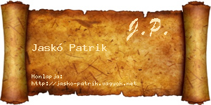Jaskó Patrik névjegykártya